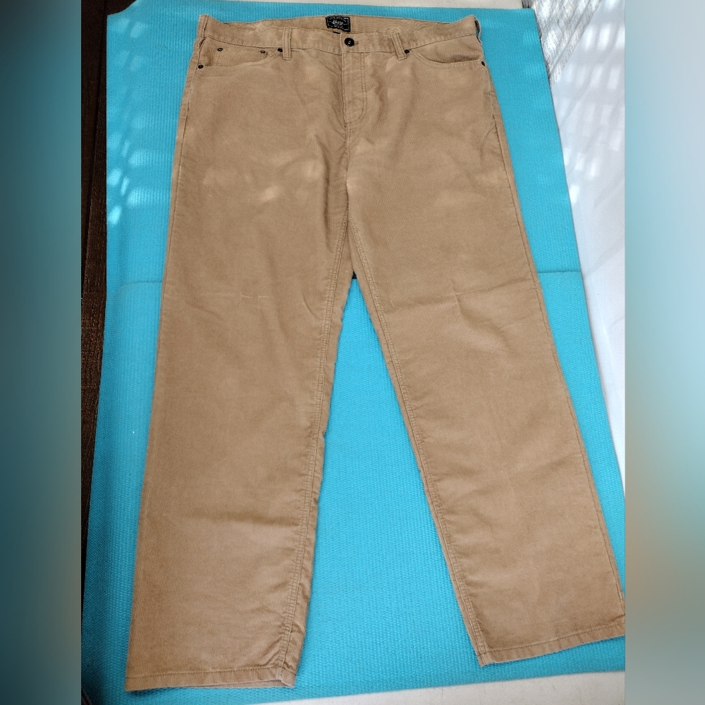 G.H. Bass Men's Corduroy Straight Flat Front Pants Beige Tan Size 40x32
